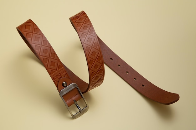 PSD view of leather belt with buckle