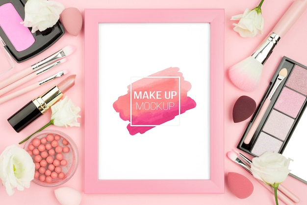 above view make-up assortment