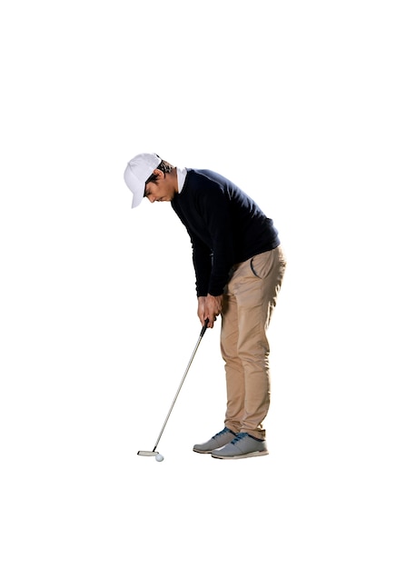 PSD view of male golf player