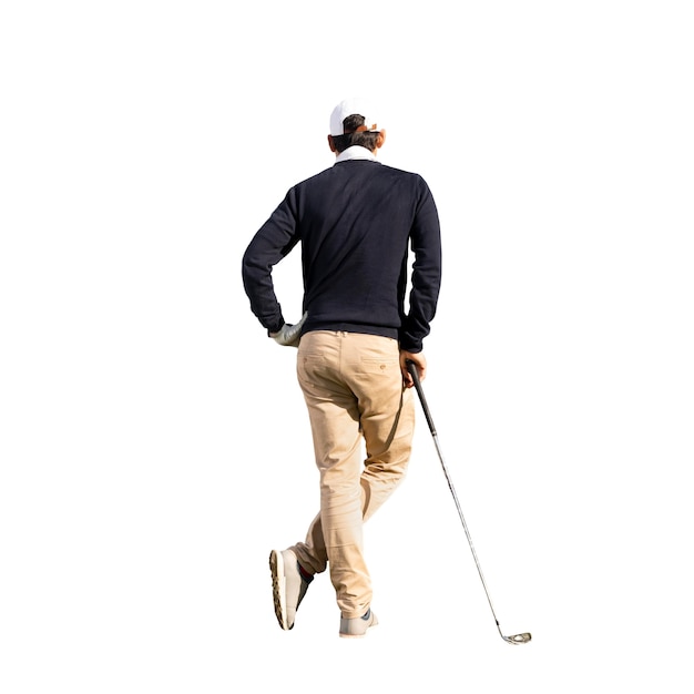 PSD view of male golf player