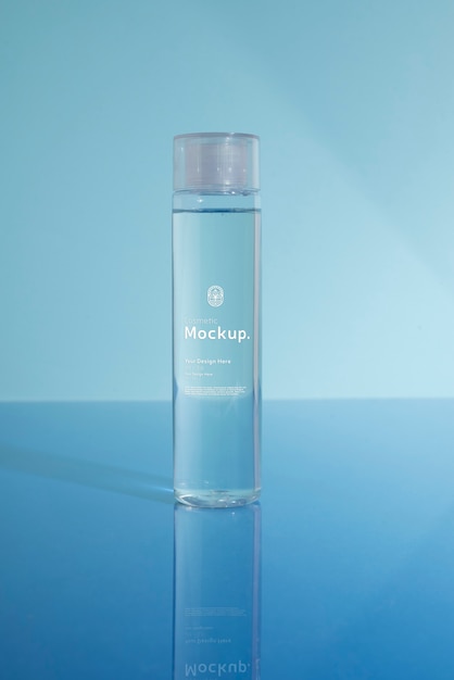 PSD view of micelar water bottle for make-up removal and cleansing