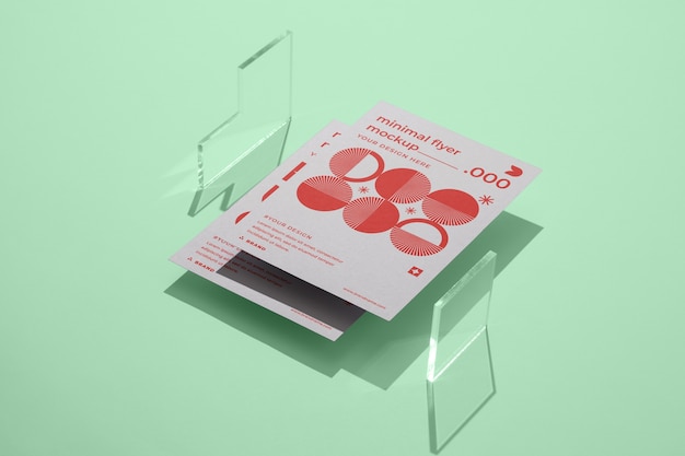 PSD view of minimal paper flyer mock-up