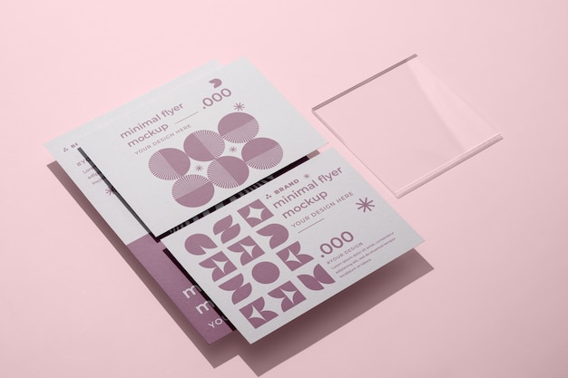 PSD view of minimal paper flyer mock-up