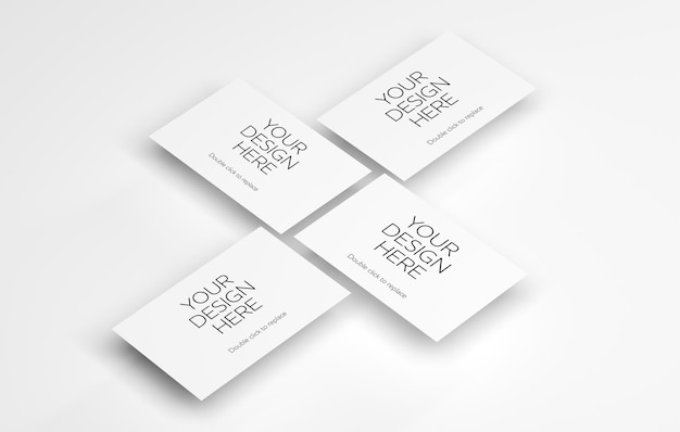 View of a mockup of business card