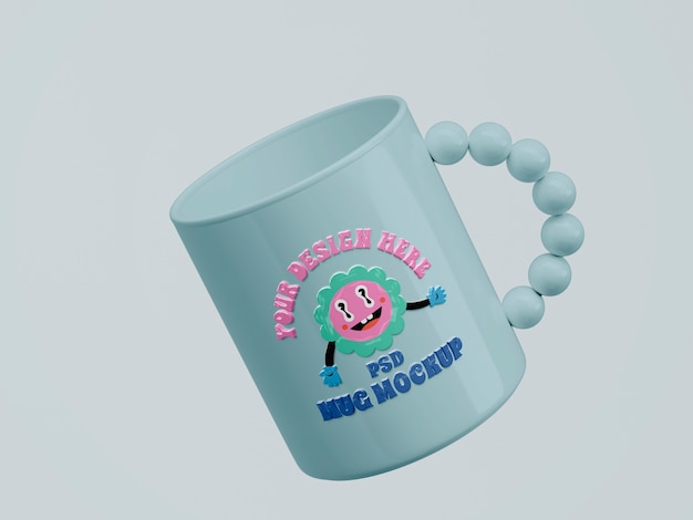 View of mug levitating in the air