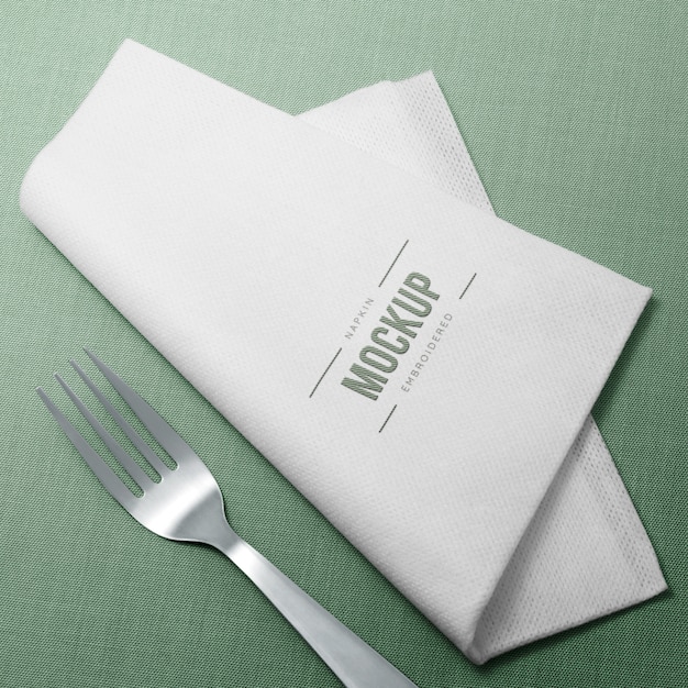 PSD above view napkin and fork arrangement