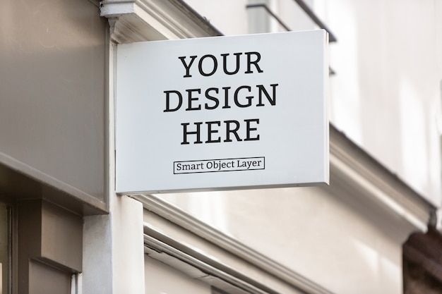 View of a Outdoor Store Sign Mockup