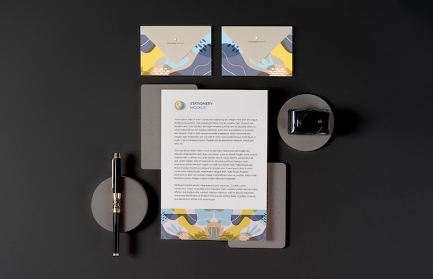 view of paper stationery with stone display