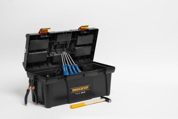 PSD view of plastic tool box mock-up