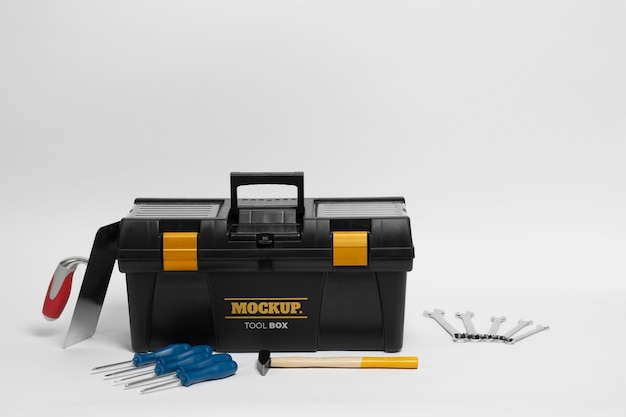 View of plastic tool box mock-up