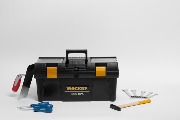View of plastic tool box mock-up