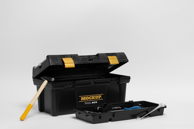 PSD view of plastic tool box mock-up