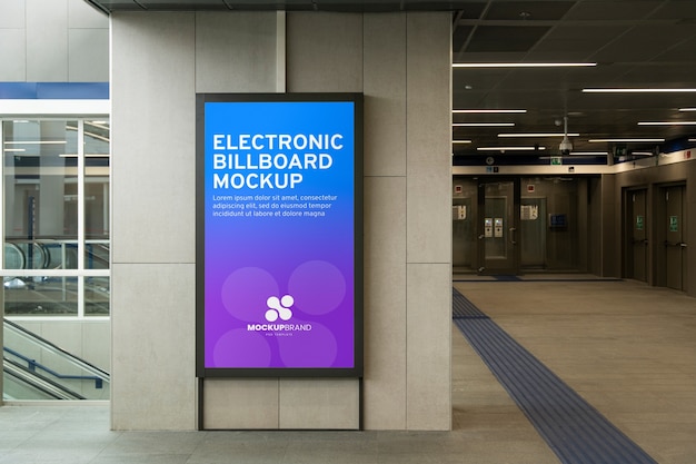 View of poster in a public subway station