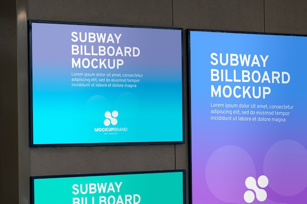 view of poster in a public subway station