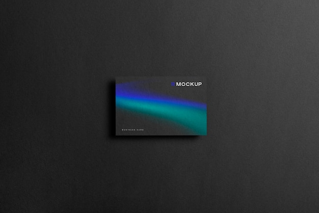 View of professional dark gradient business card mock-up