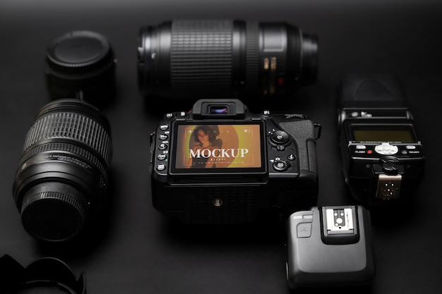 PSD view of professional and expensive photography camera