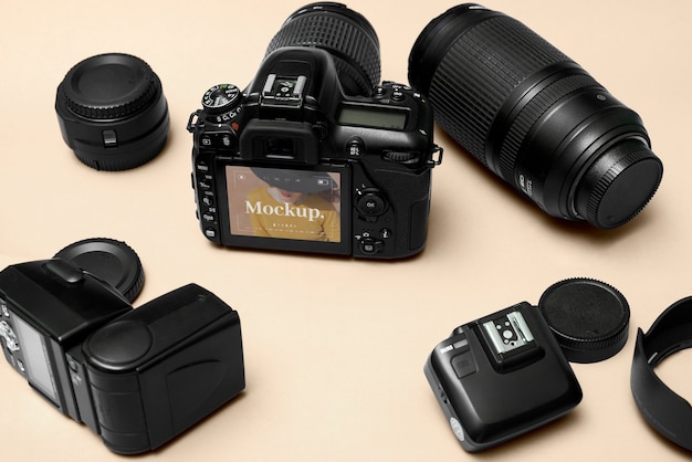 PSD view of professional and expensive photography camera