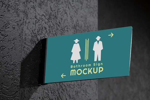 PSD view of public bathroom sign mock-up