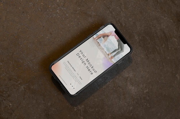 view of smartphone device on the ground