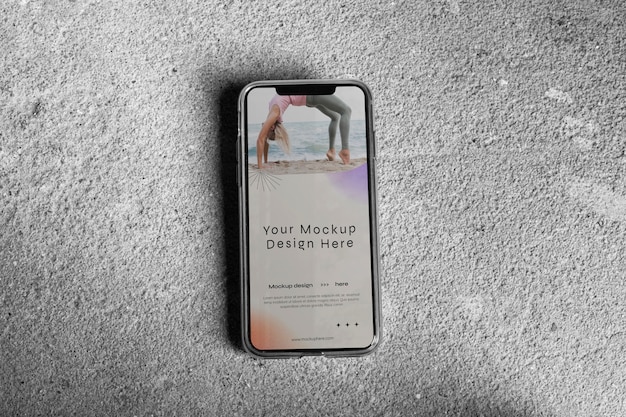 View of smartphone device on the ground