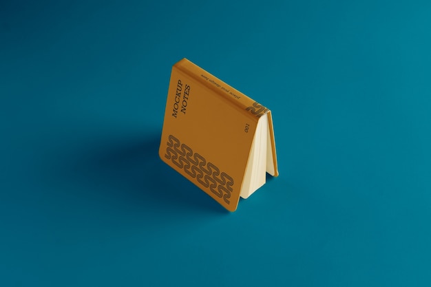 PSD view of square paper book mock-up