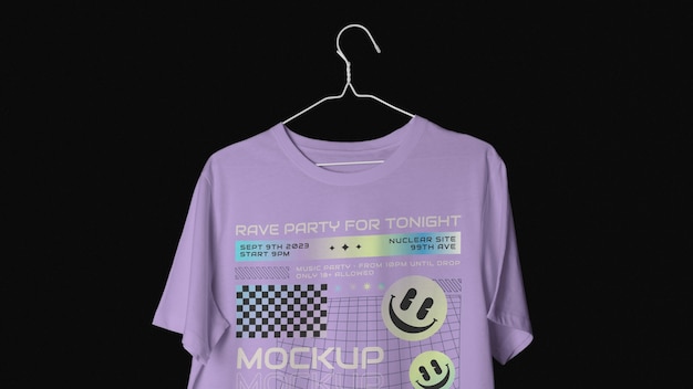 PSD view of t-shirt mock-up on a hanger