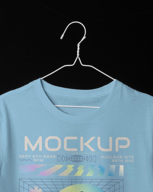 PSD view of t-shirt mock-up on a hanger