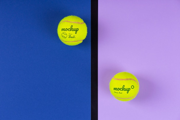 View of tennis balls mock-up