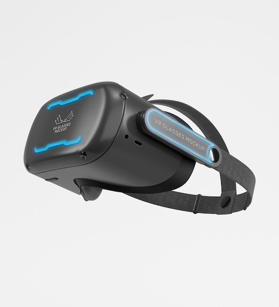 View of three-dimensional virtual reality glasses