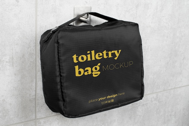 PSD view of toiletry bag for cosmetic bathroom products