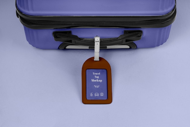 PSD view of travel luggage with tag