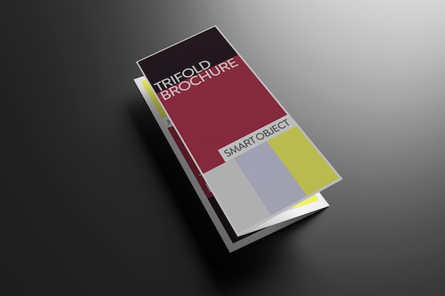 View of a Trifold Brochure Mockup