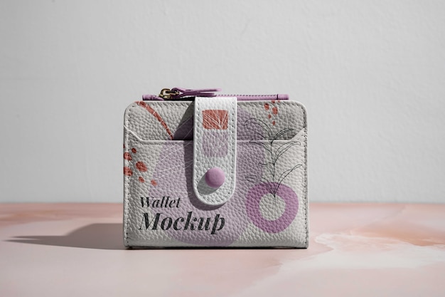 View of wallet with botanic print