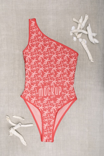 PSD above view woman swimwear mockup