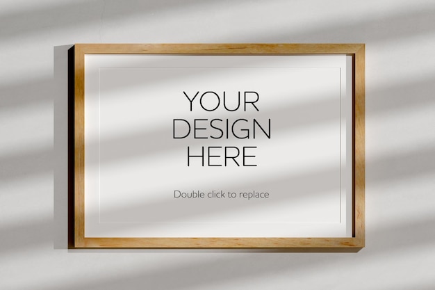 View of a Wooden frame mockup 3d rendering