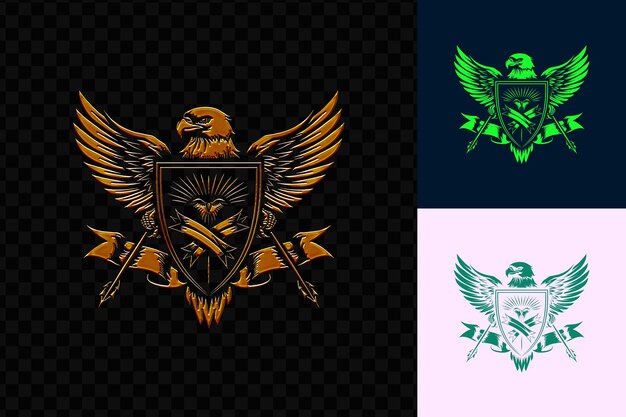 PSD vigilant eagle guardian crest logo featuring an eagle clutch psd vector design creative art concept
