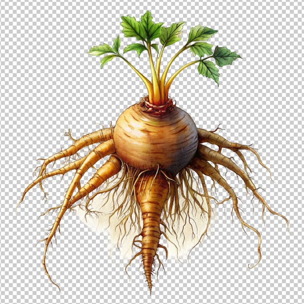 PSD vigorous root on transparent background