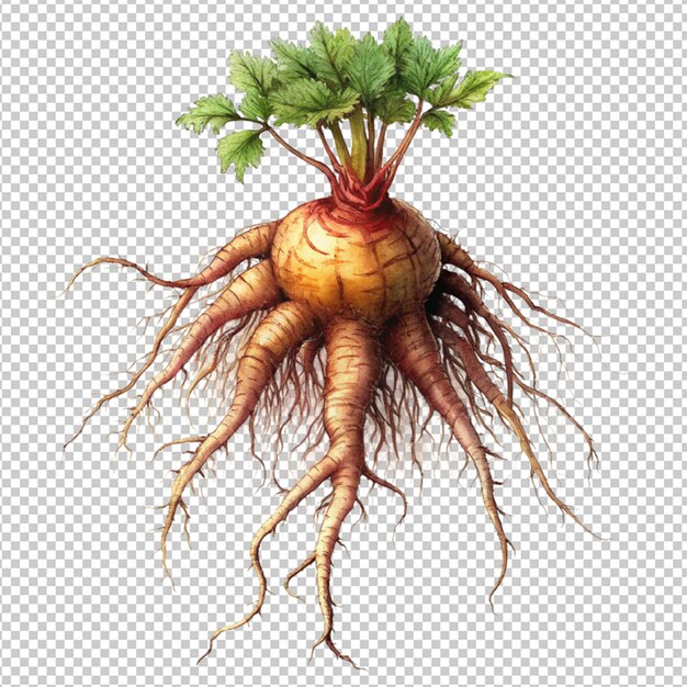 PSD vigorous root on transparent background