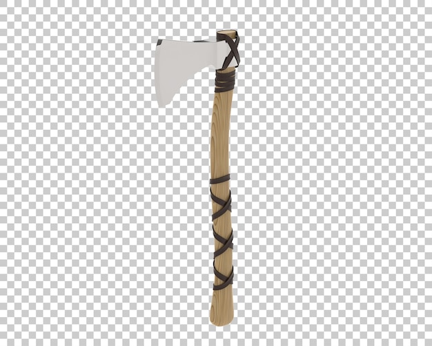 PSD viking axe isolated on transparent background 3d rendering illustration
