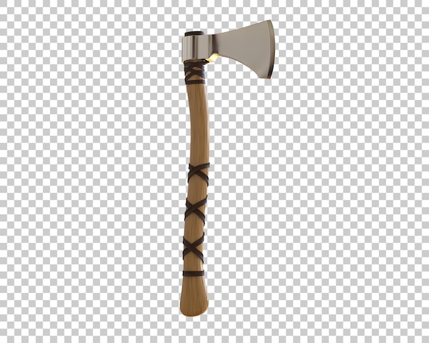 Viking axe on transparent background 3d rendering illustration
