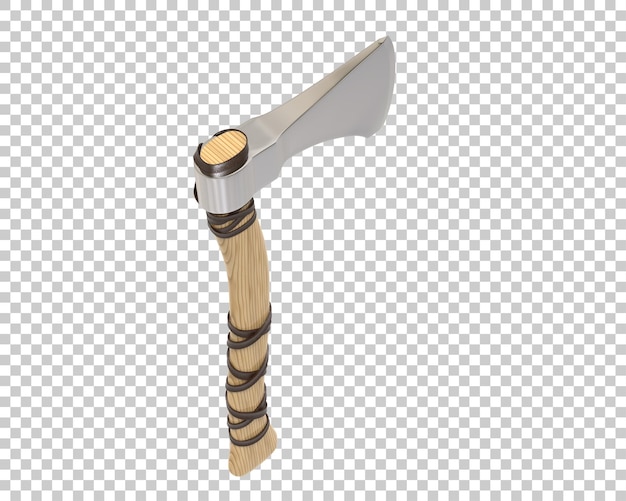 Viking axe on transparent background 3d rendering illustration