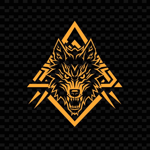 PSD viking berserker sigil logo met wolf klaws en viking runes creatieve tribale vector ontwerpen