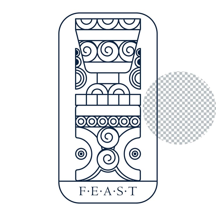 PSD viking goblet cup and table northern fantasy feast emblem