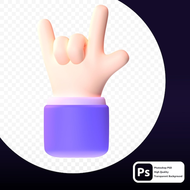 Viking hand gesture in 3D render for graphic asset web or presentation