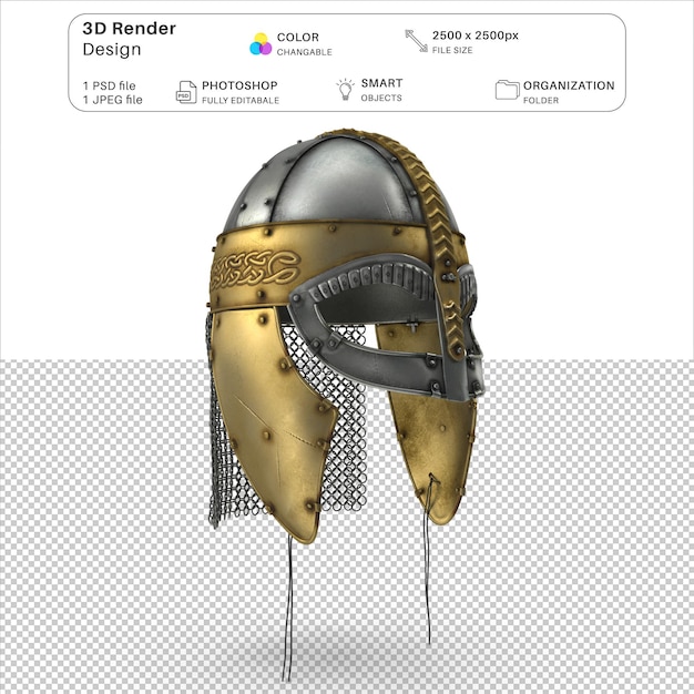 PSD Викингский шлем 3d-моделирование psd