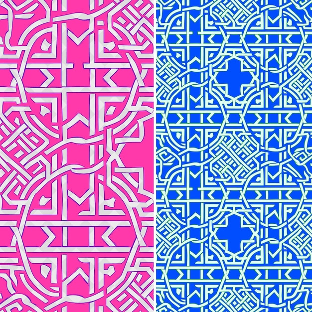 Viking Knot Patterns With Intertwining Lines and Enclosed in Creative Abstract Geometric Vector