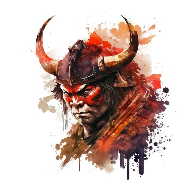 PSD viking samurai krijger portret dier 4096px png transparant 300dpi voor tshirt clipart frame