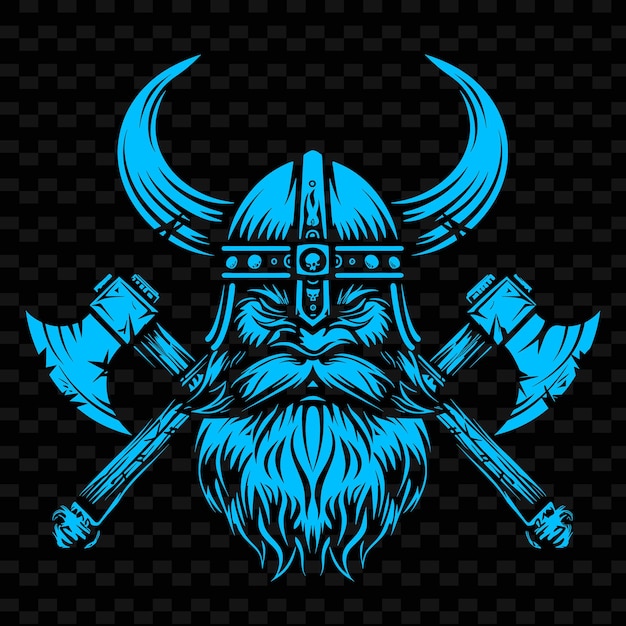 PSD Логотип воина-викинга с топорами и рогатым шлемом для d creative tribal vector designs