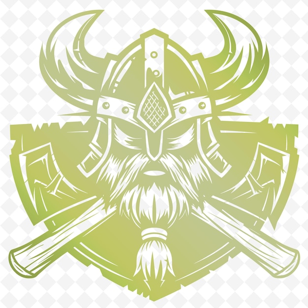 Логотип воина-викинга с топорами и рогатым шлемом для D Creative Tribal Vector Designs