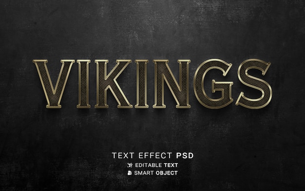 PSD vikings text effect template